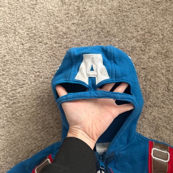 Disney Toddler 3T Captain America Mask Hoodie - Picture 2 of 8